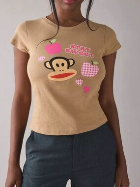 NWOT Urban Outfitters Paul Frank Stay Sweet Graphic Baby Tee Size Large